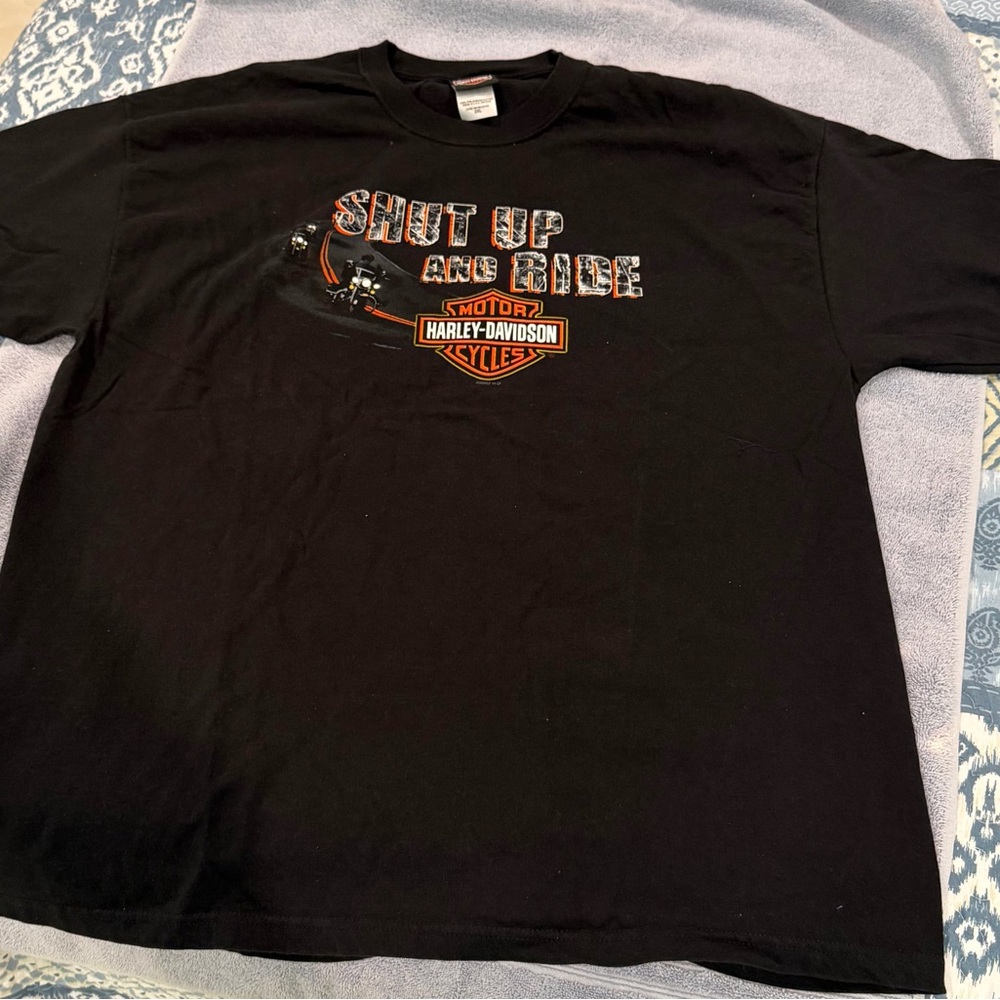 Harley-Davidson Black and Orange Graphic Tee